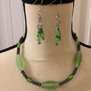 Glasshouse custom made necklace and earring set